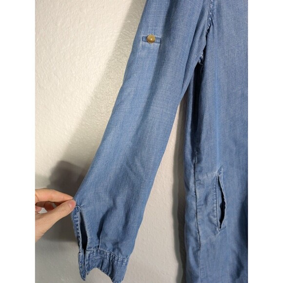 Cloth & Stone Chambray Shirt Dress Blue Small - Picture 11 of 12